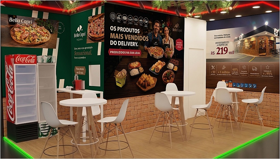 Bella Capri apresenta modelo de dark kitchen multimarca com investimento a partir de R$ 219 mil na ABF Franchising Expo